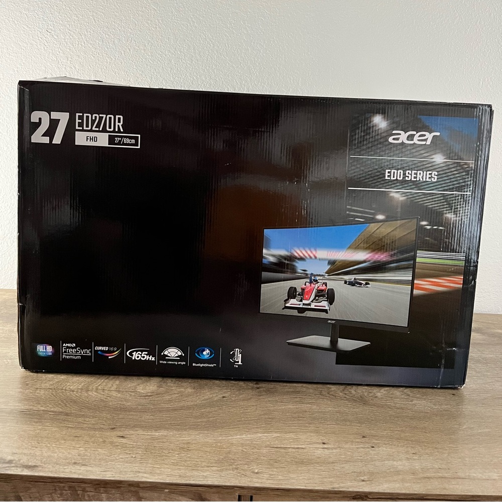 Acer ED270R Sbiipx 27" Curved FHD (1920x1080) 165Hz Monitor, AMD FreeSync